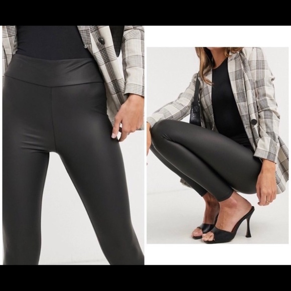 River Island Black Matte Coated Legging - Picture 6 of 14